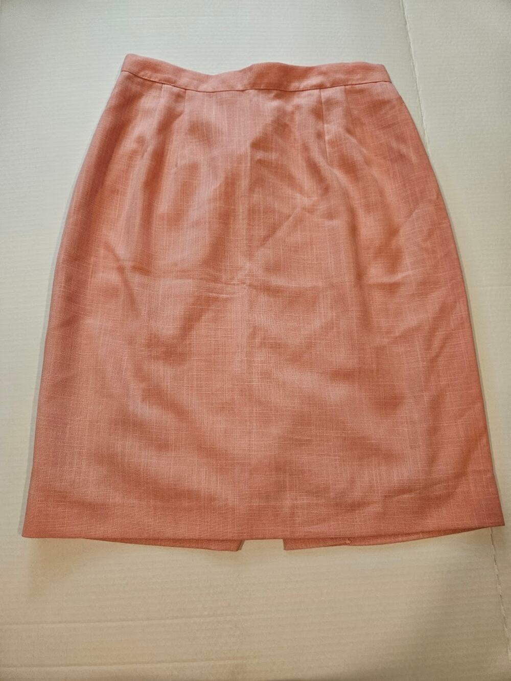 Vintage “Isaac Hazan” Soft Coral Peach Colored Pencil Skirt - Size 10